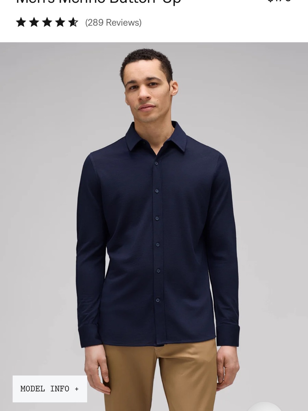 Unbound Merino Men's Navy Button-Up Shirt Size XL Merino Wool Long Sleeve
